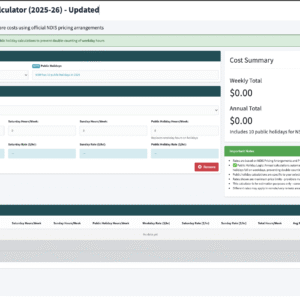 NDIS Care Cost Calculator 1 Token